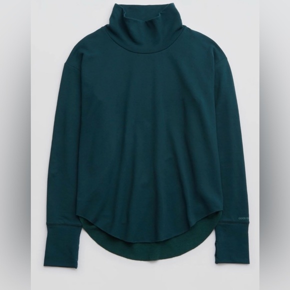 OFFLINE By Aerie OTT Mock Neck Fleece in Deep Forest Green Size XL - Picture 4 of 10